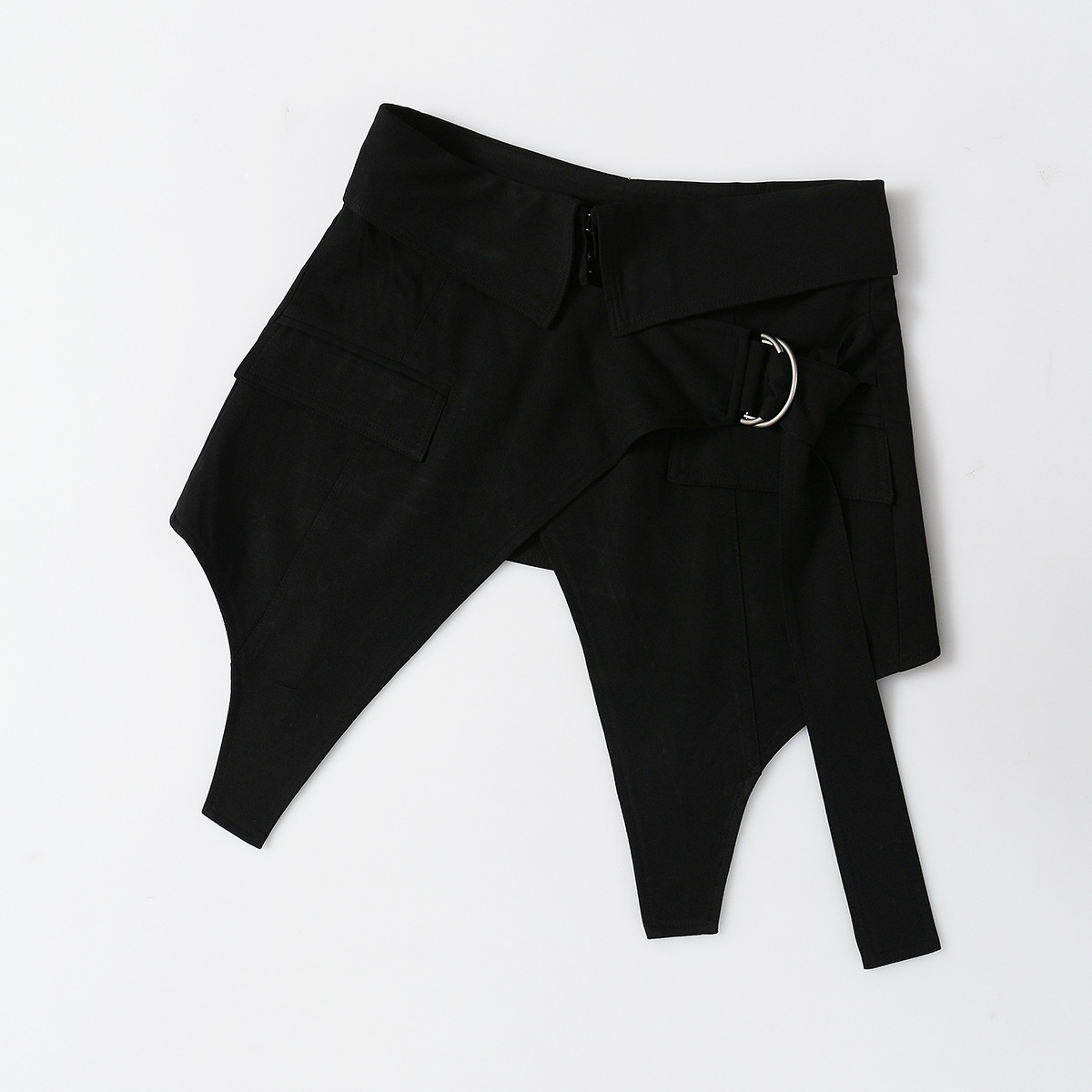 Asymmetrical Slit Adjustable Hip Short Skirt Female