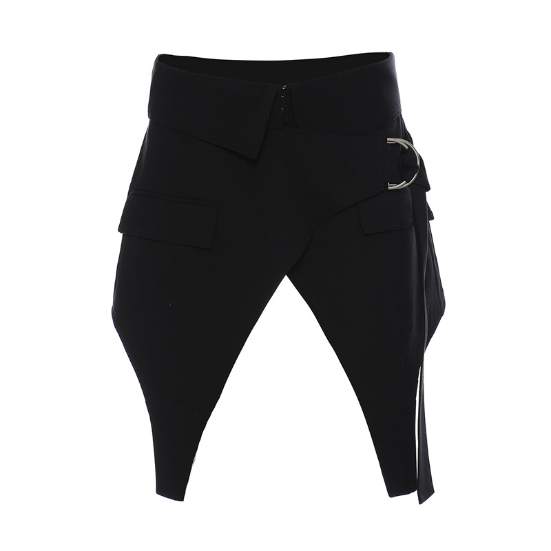 Asymmetrical Slit Adjustable Hip Short Skirt Female