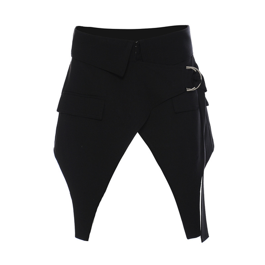 Asymmetrical Slit Adjustable Hip Short Skirt Female