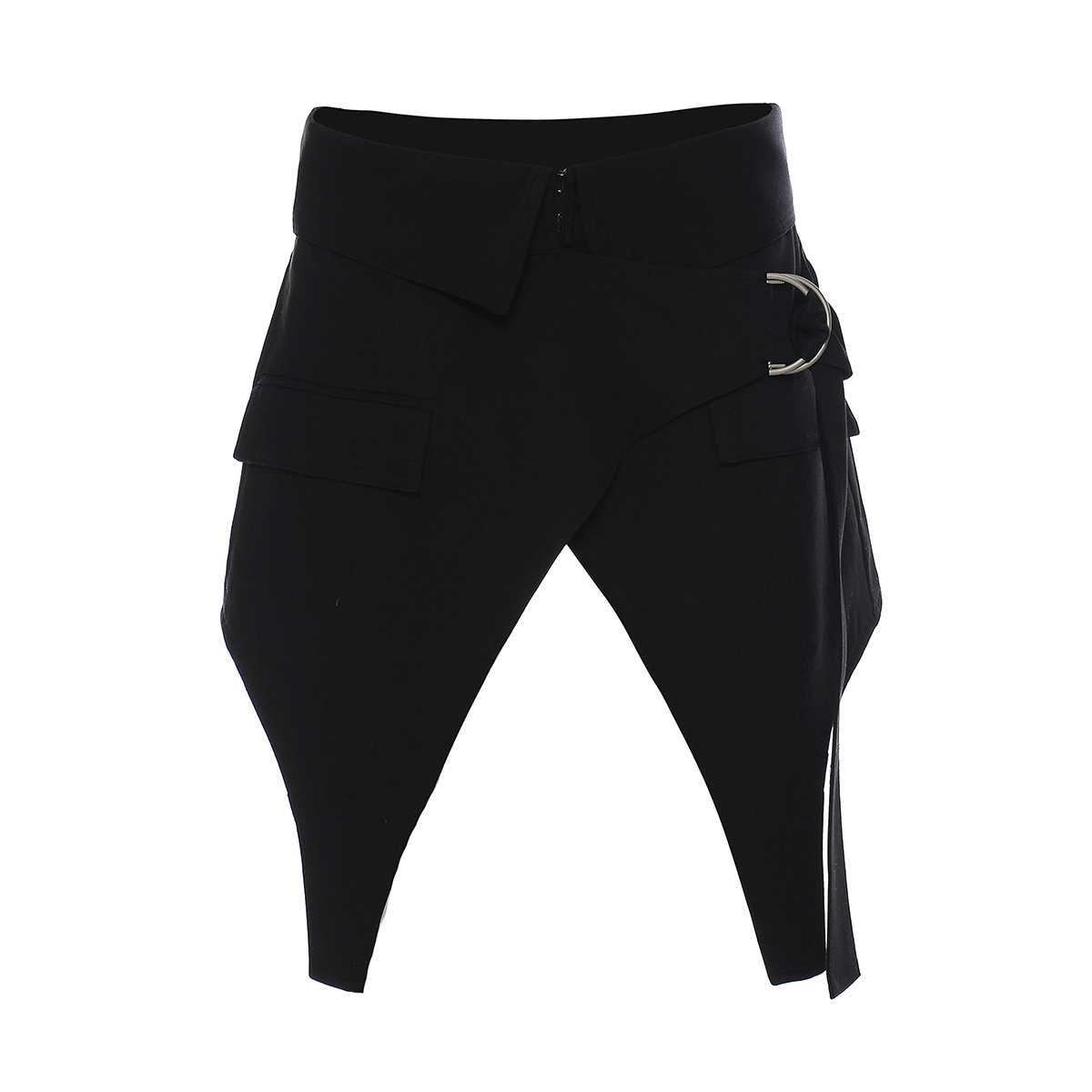 Asymmetrical Slit Adjustable Hip Short Skirt Female