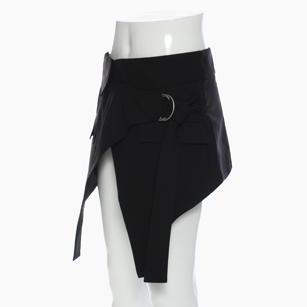 Asymmetrical Slit Adjustable Hip Short Skirt Female